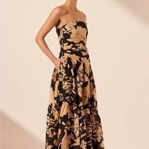 Shona Joy Xenia Strapless Tiered Maxi Dress